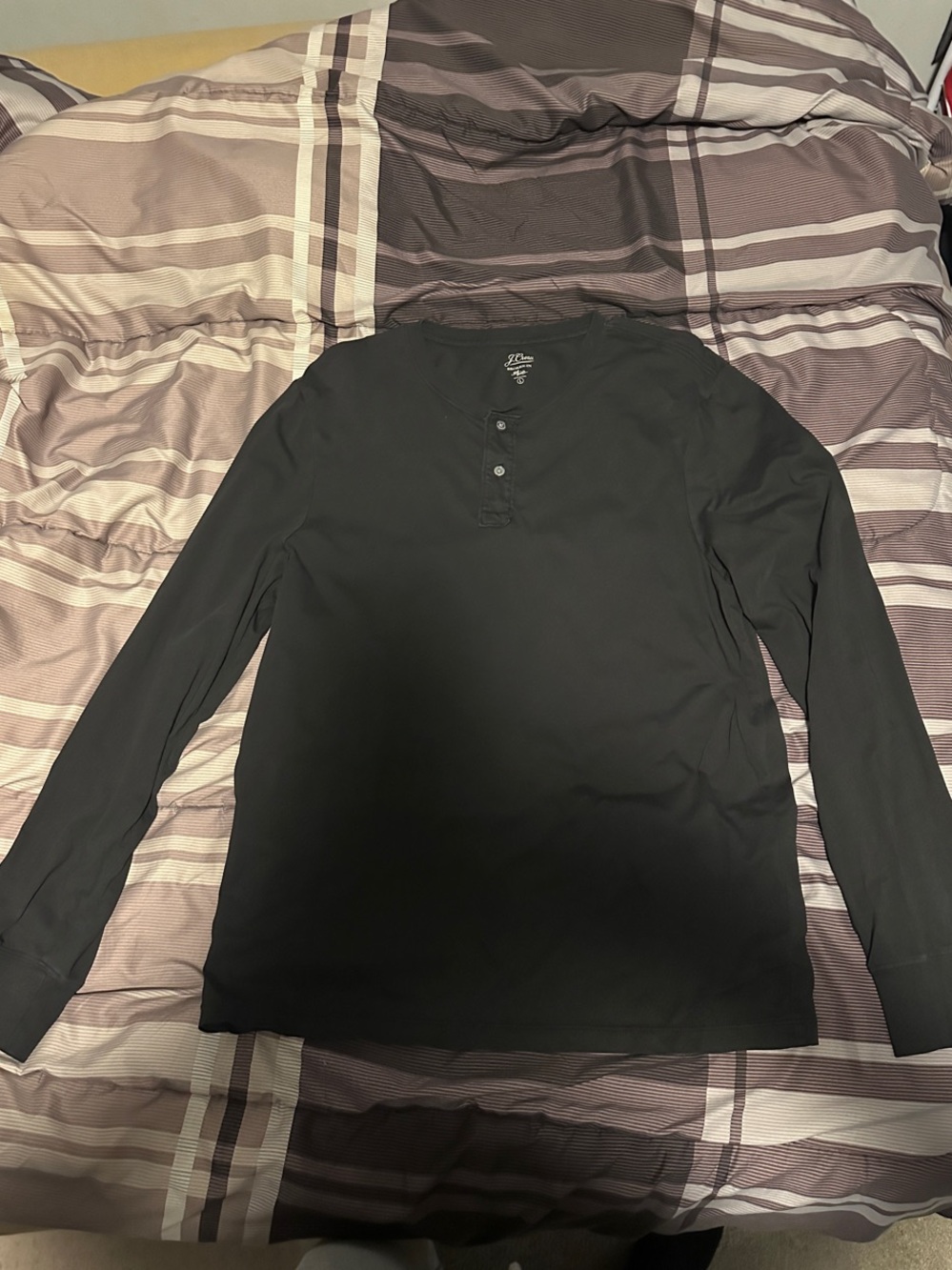Men's J CREW Black Long-Sleeve Henley Shirt